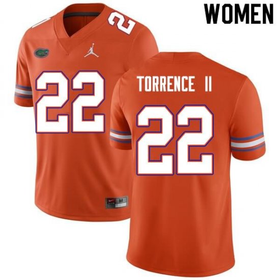 Women's Florida Gators #22 Rashad Torrence II NCAA Nike Orange Authentic Stitched College Football Jersey QKW8862NE